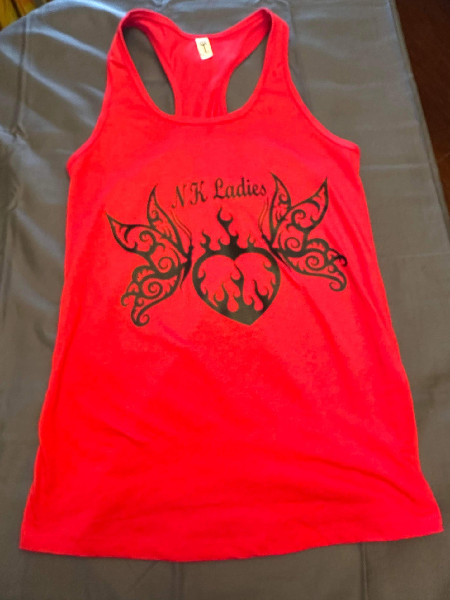 NKL Heart/butterflies Racerback Tank - Red