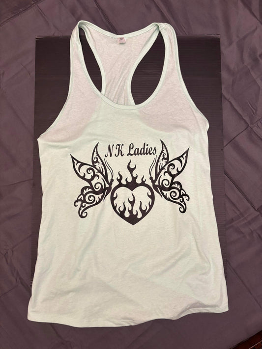 NKL Heart/butterflies Racerback Tank - Mint