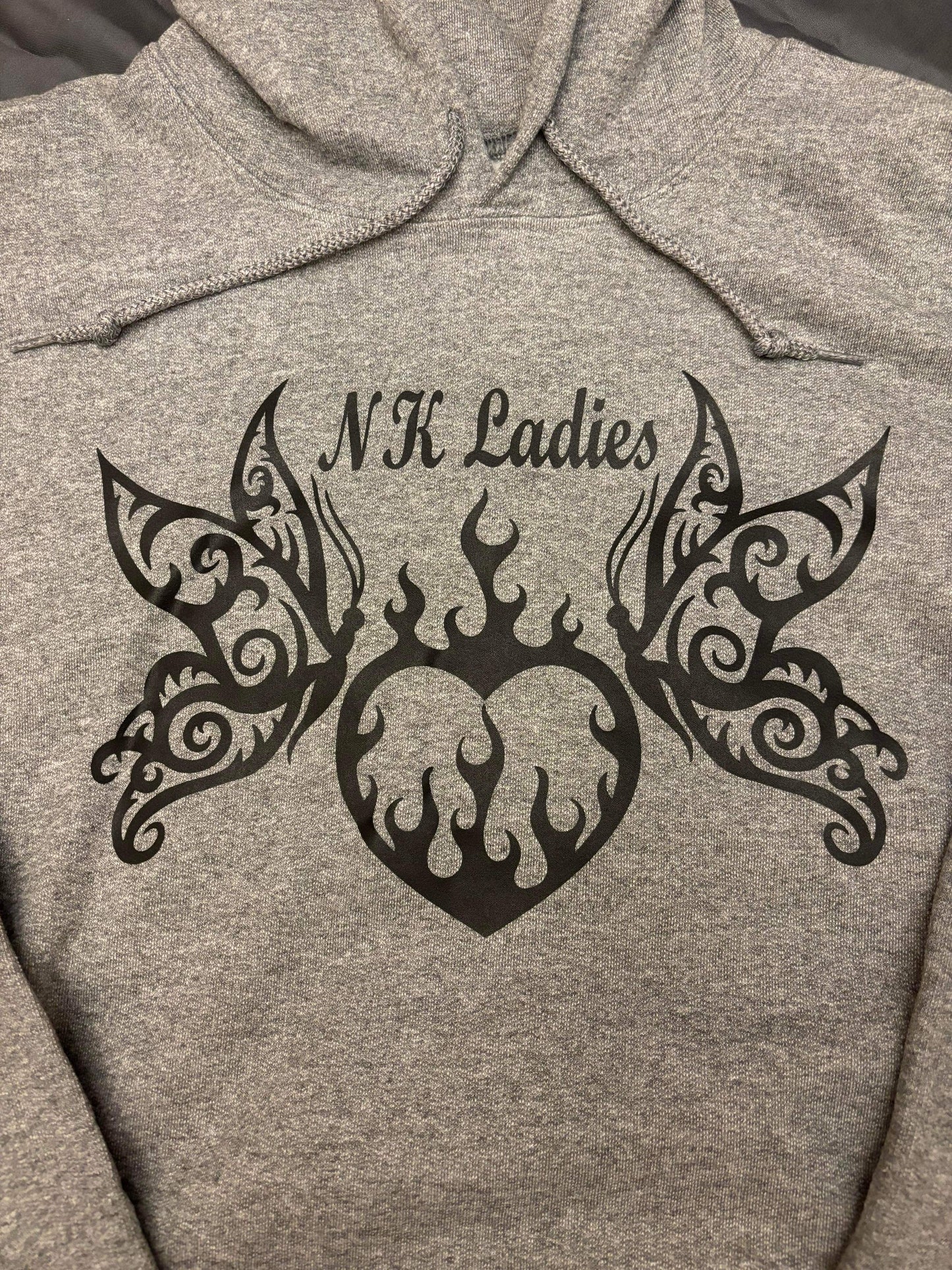 NKL Ladies Hoodie Butterflies/Heart - Sport Gray