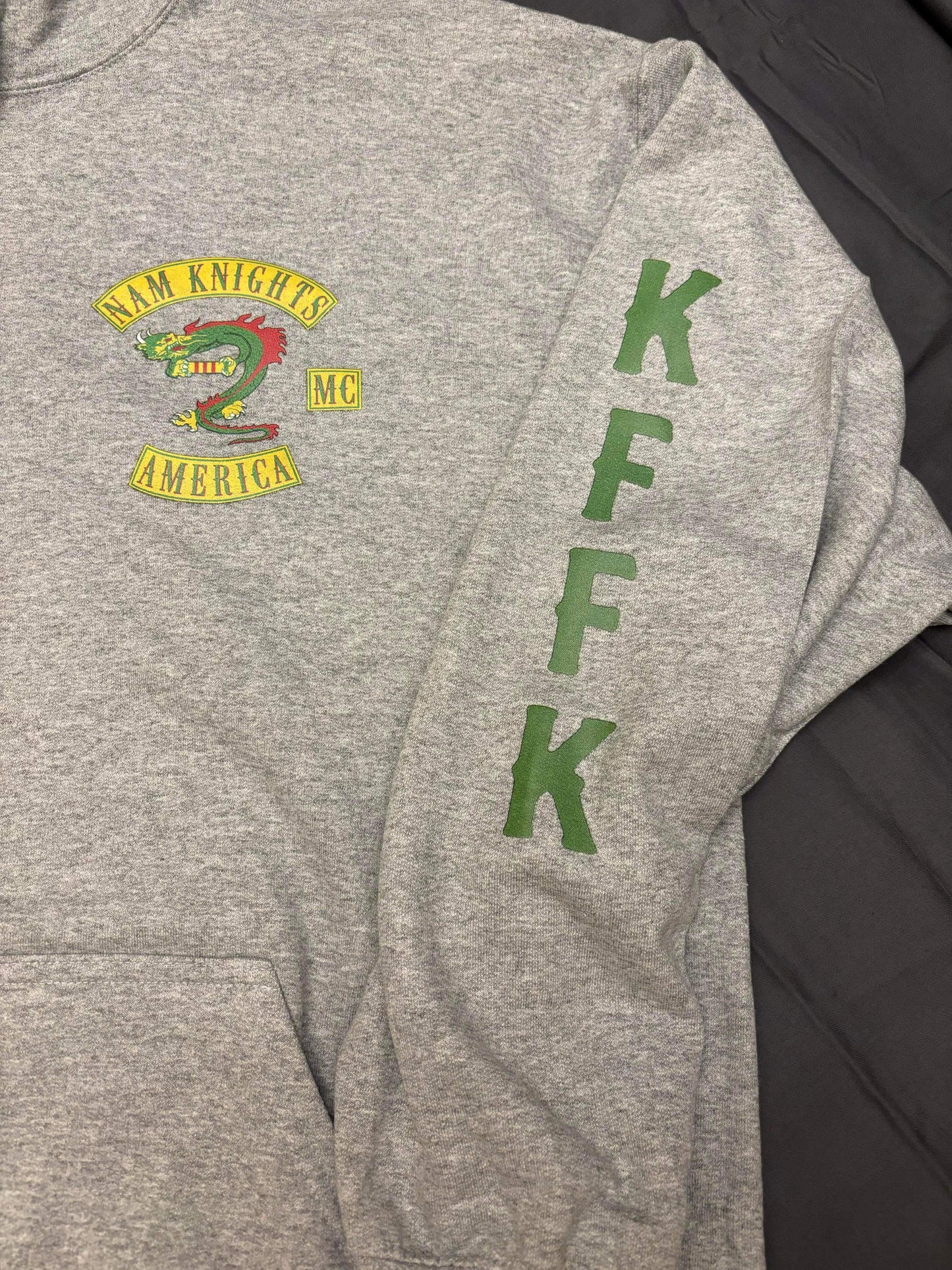 NK Ribbon - Hoodie with KFFK Sleeves- Gray