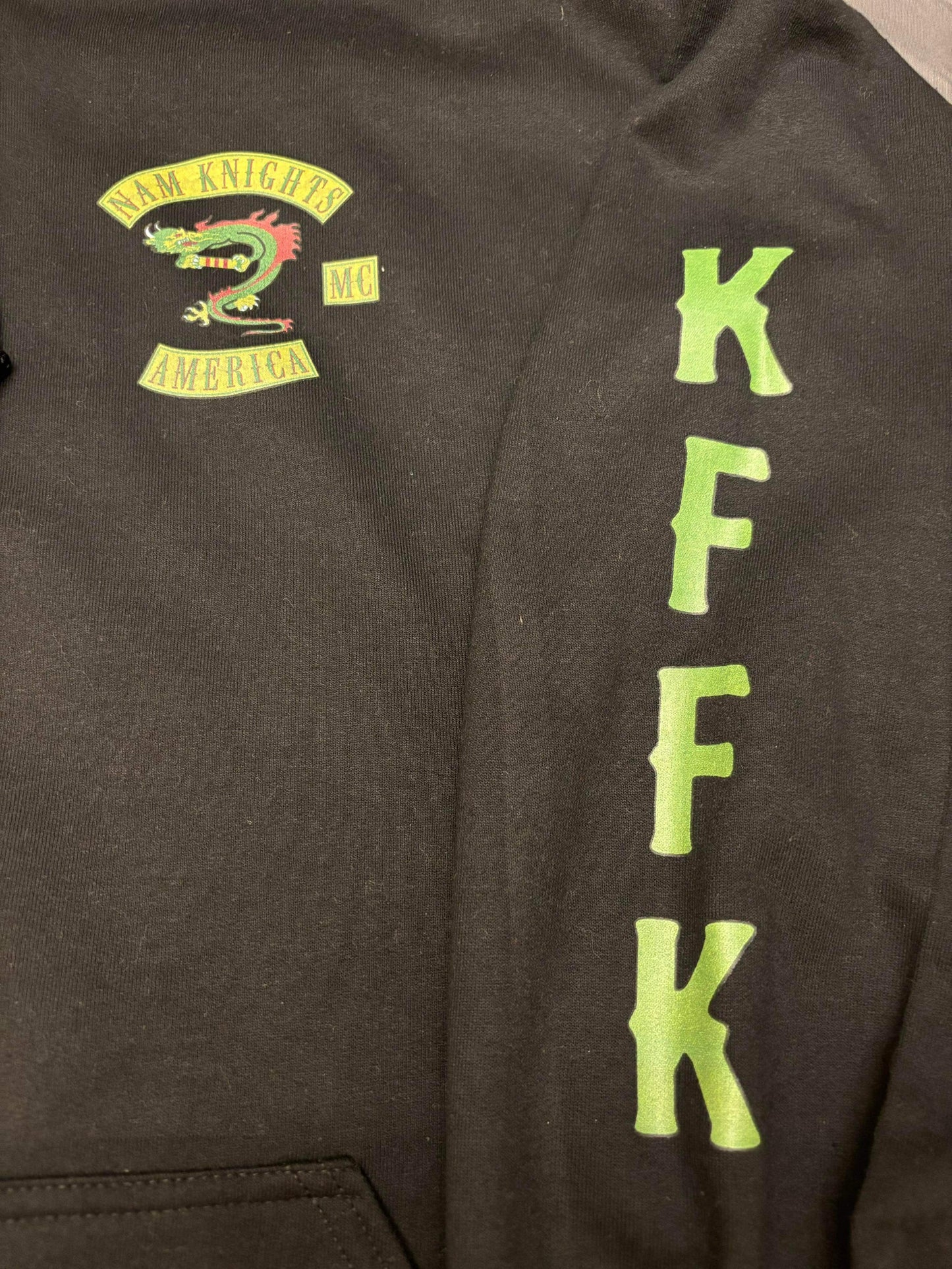 NK Ribbon - Hoodie with KFFK Sleeves- Black