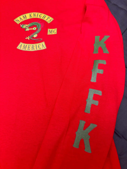 NK Ribbon & KFFK sleeves - Long Sleeve Shirt - Red