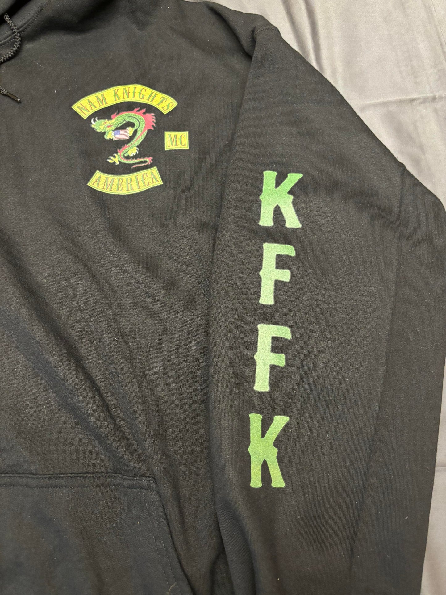 NK Flag Hoodie with KFFK Sleeves- Black