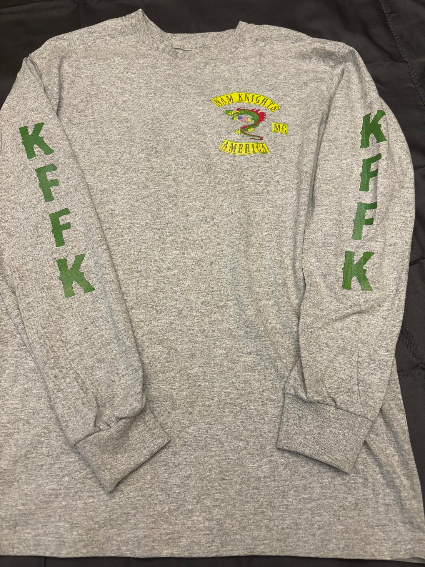 NK Flag & KFFK sleeves - Long Sleeve Shirt - Gray