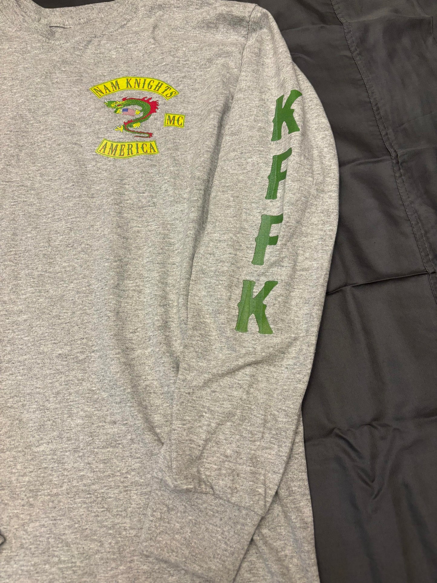 NK Flag & KFFK sleeves - Long Sleeve Shirt - Gray