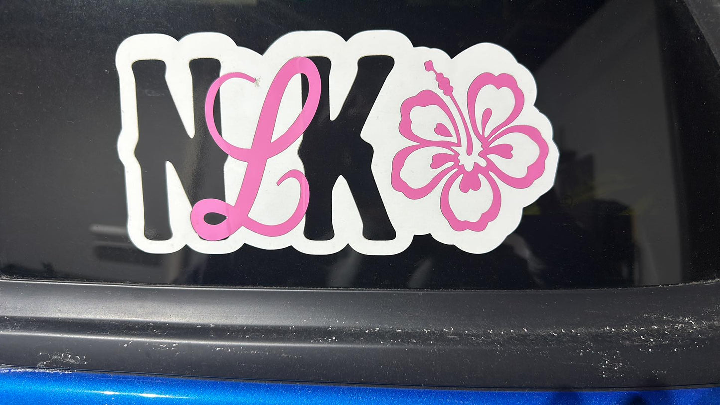 NKL - Nam Knight Ladies Hibiscus Vinyl Decal (3 color)