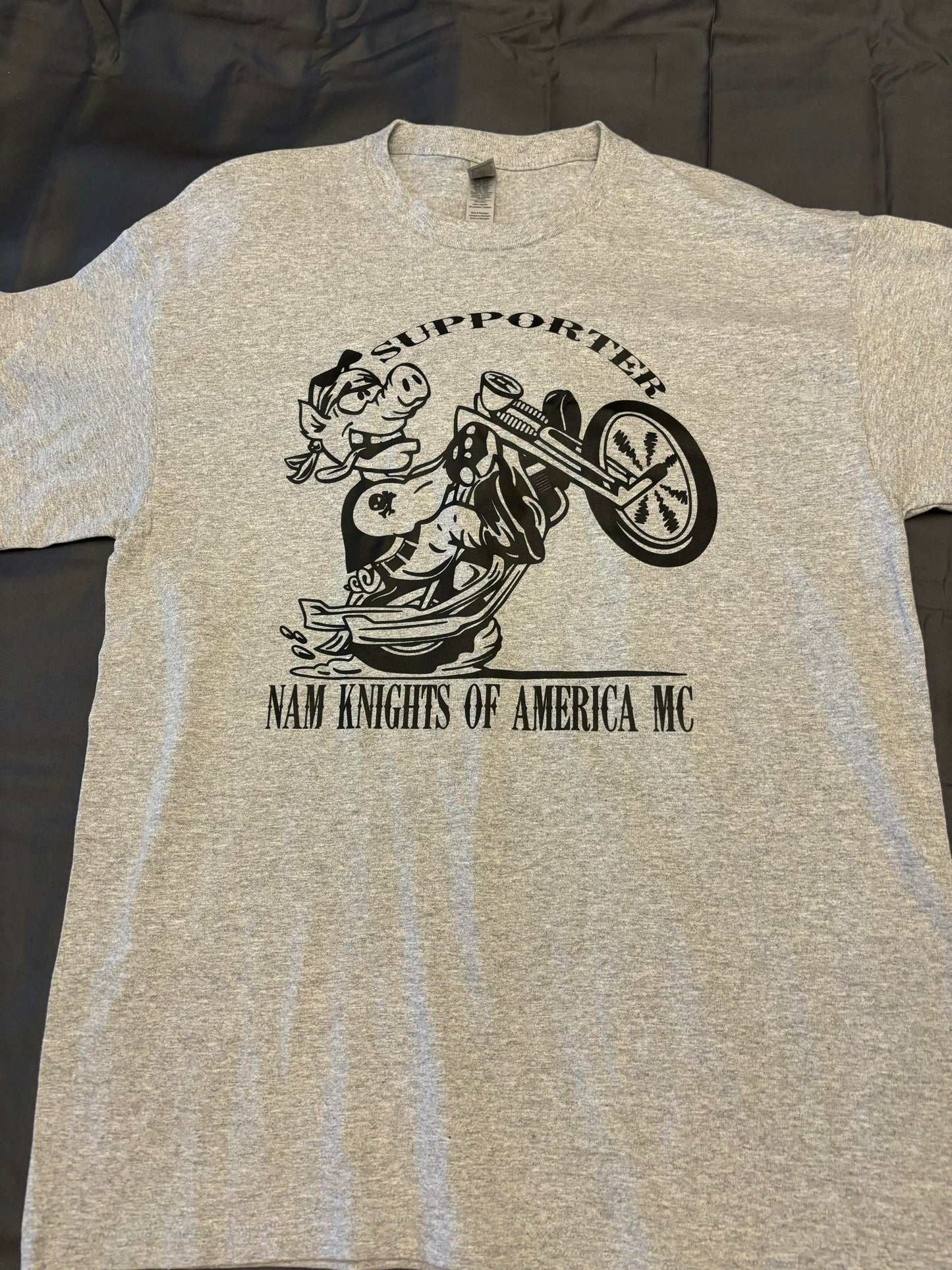 Supporter Adult NK T-Shirt with Motorcycle - Gray