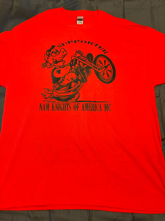 Supporter Adult NK T-Shirt with Motorcycle - Red