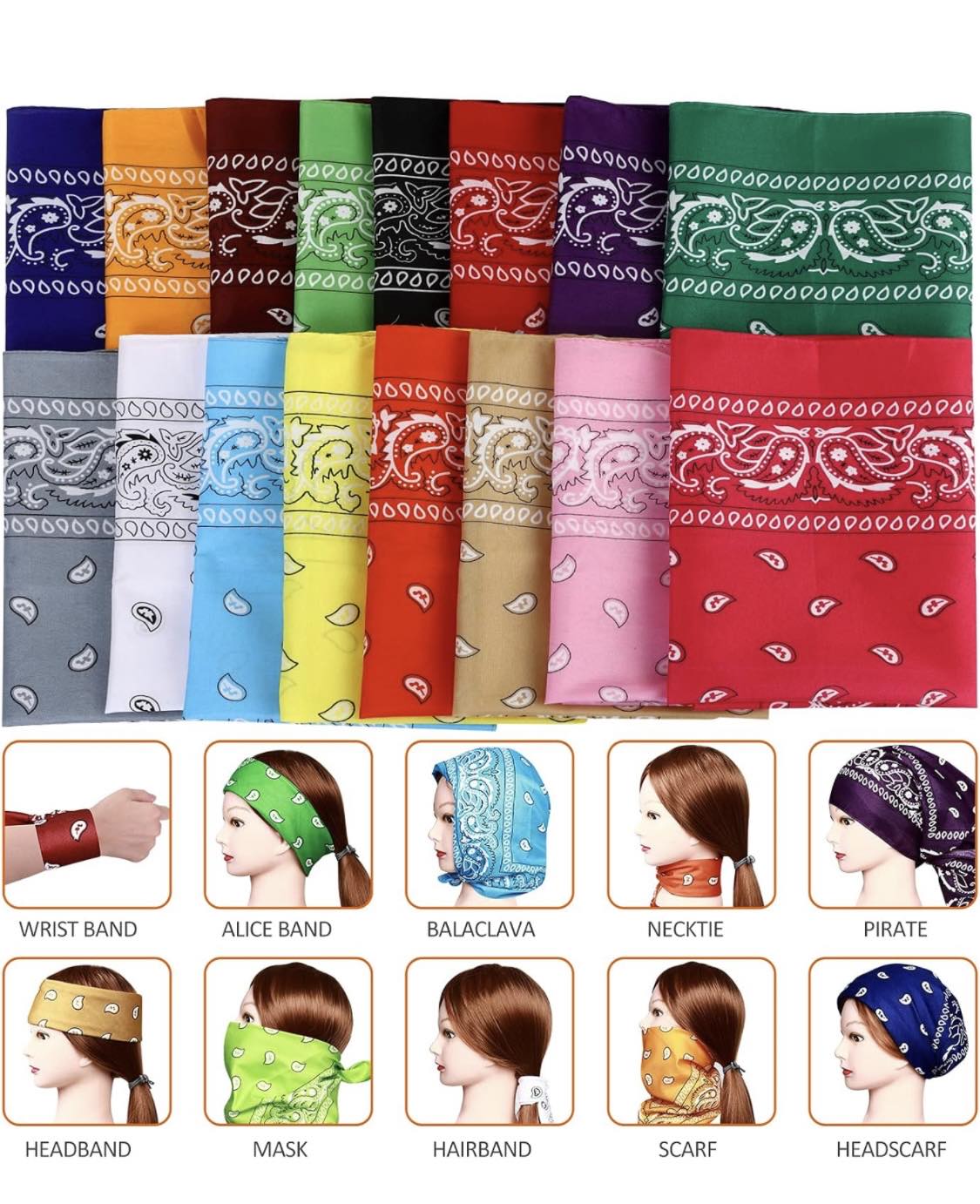 NKL ladies bandana headband handkerchief