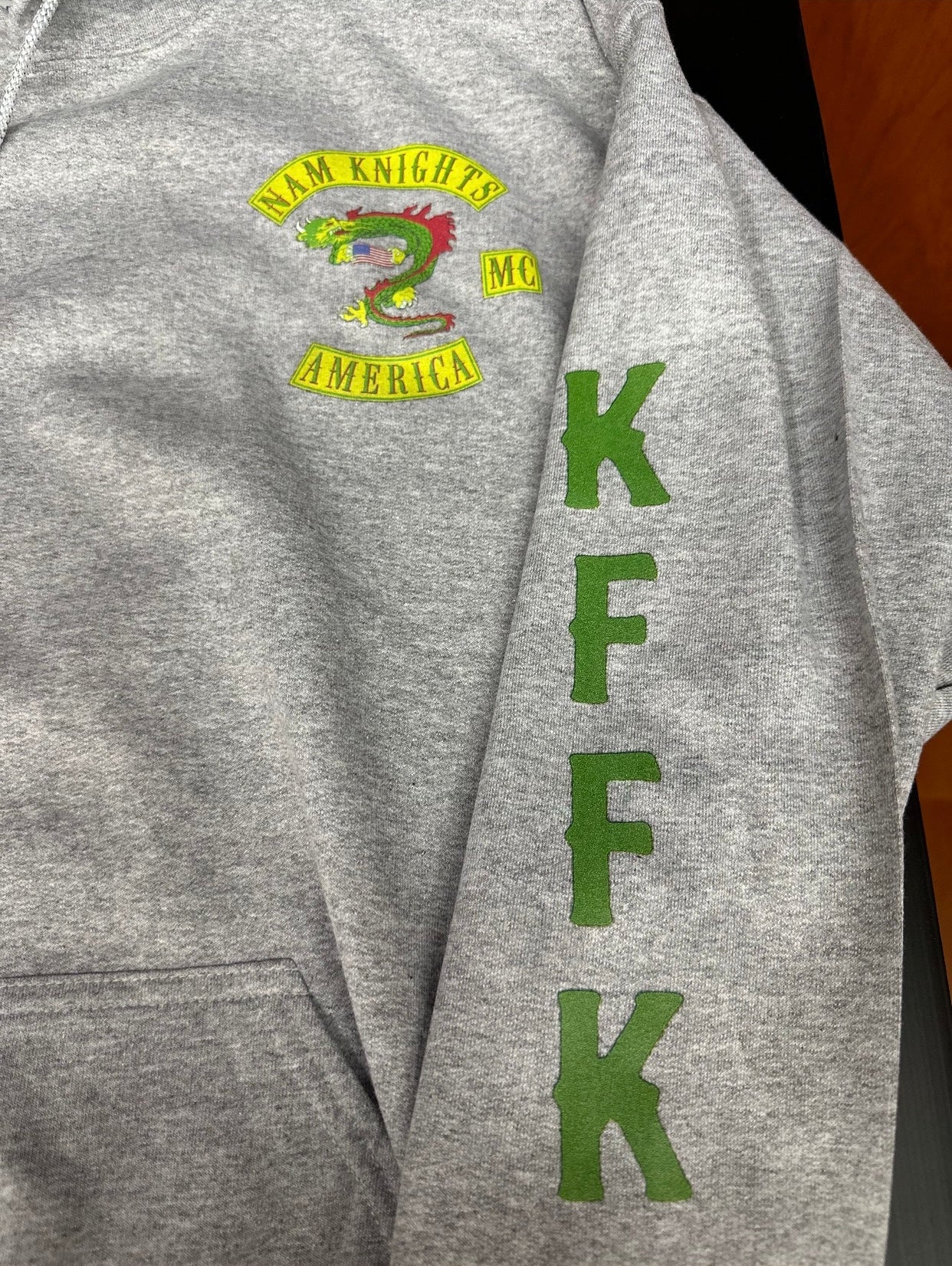 NK Flag Hoodie with KFFK Sleeves - Sport Gray